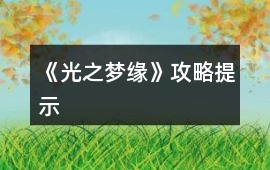 《光之夢緣》攻略提示