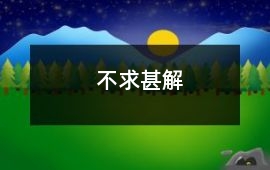 不求甚解