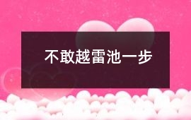 不敢越雷池一步