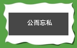公而忘私