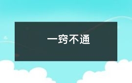一竅不通