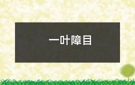 一葉障目
