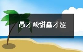 愚才酸甜蠢才澀