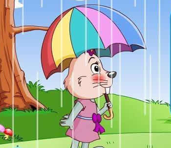 小兔的花傘