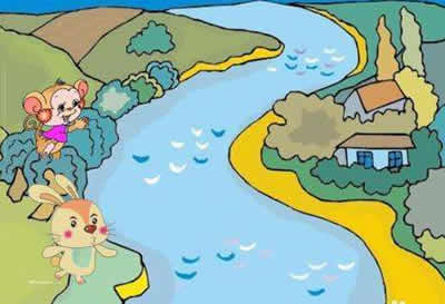 小動物們過河